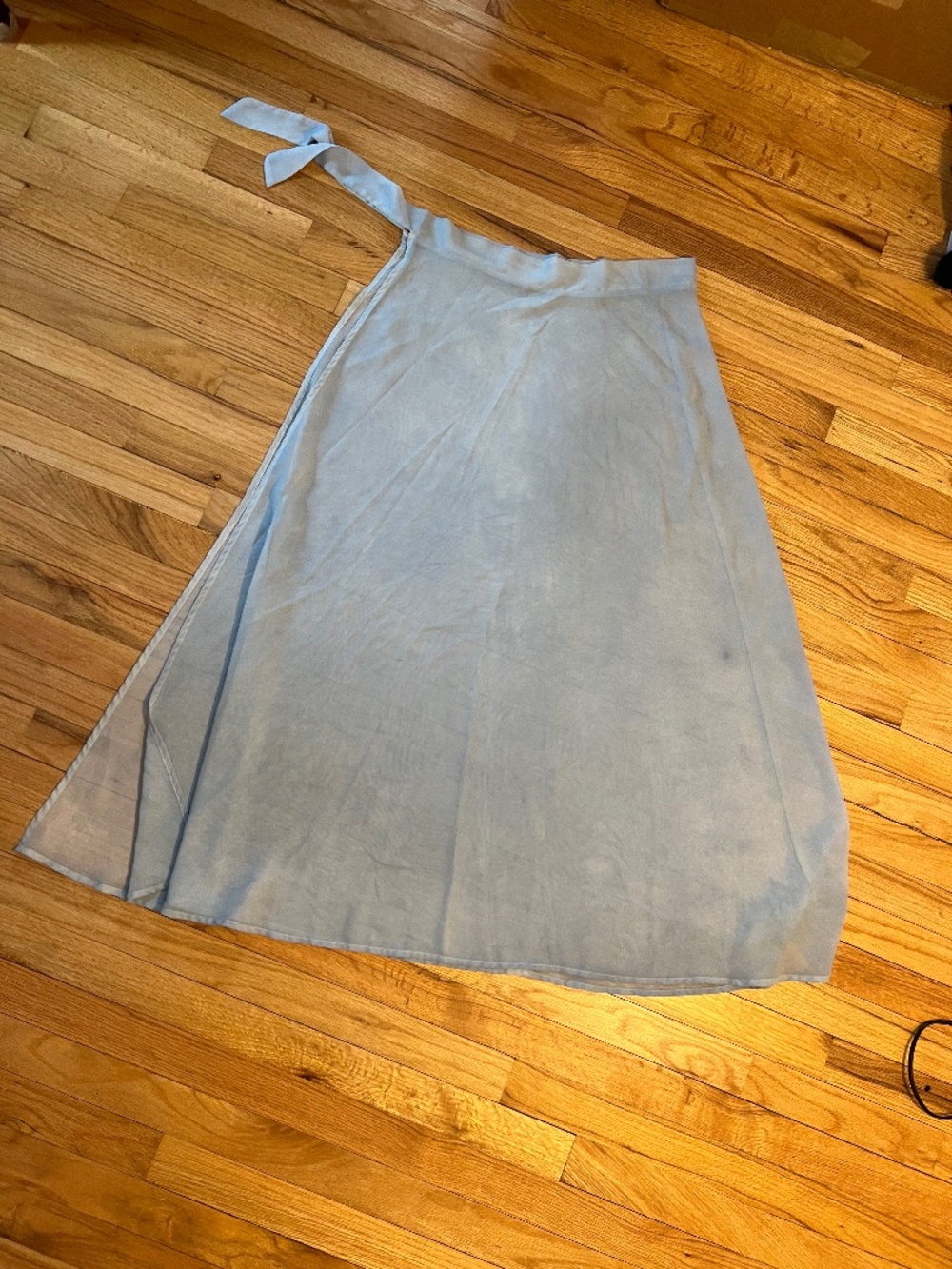 Light Blue Mesh Wrap Skirt